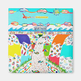 Sea Isle City, NJ Square Magnet