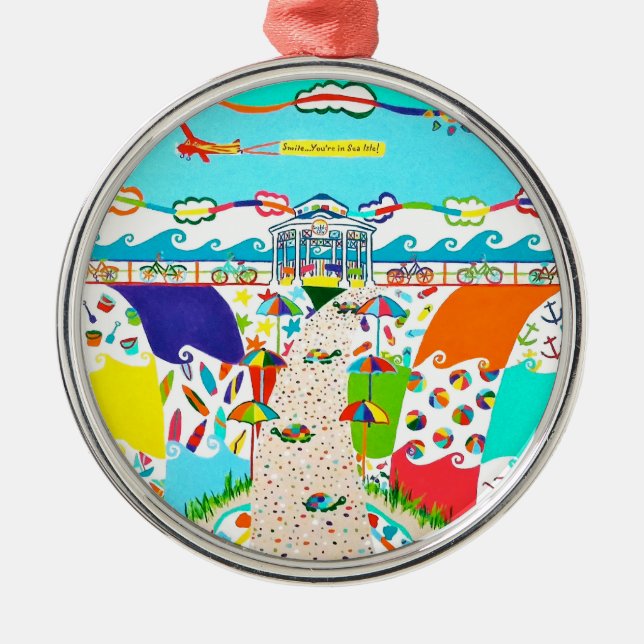 Sea Isle City Promenade Premium Round Ornament (Front)