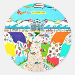 Sea Isle Promenade Round Sticker