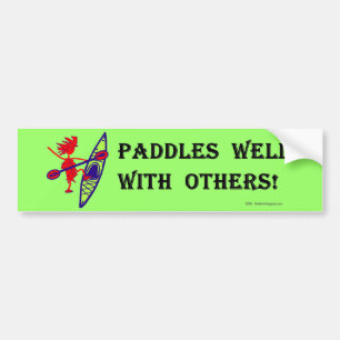 Sea Kayak Paddles Well White Bumper Sticker