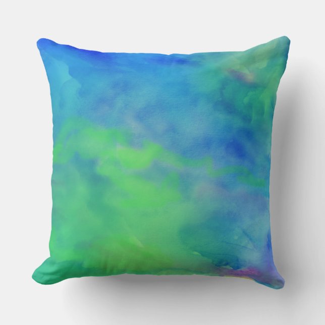 SEA KELP WATERCOLOR Retro DESIGN Throw Pillow (Front)
