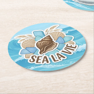 Sea La Vie Round Paper Coaster
