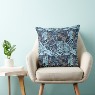 Sea life and botanical abstract pattern design cushion