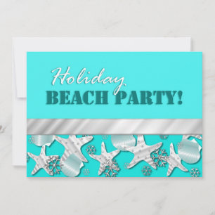 Sea Life and Snowflakes Holiday Party Invitation