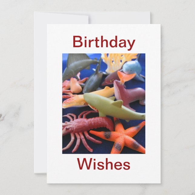 Sea Life Animals Birthday Card (Front)