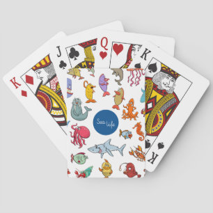 Sea Life Animals Colourful Ocean Characters Playing Cards