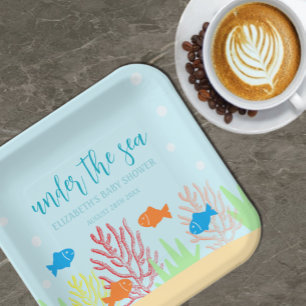 Sea Life Baby Shower Paper Plate