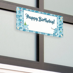 Sea Life Birthday Banner with room to customise