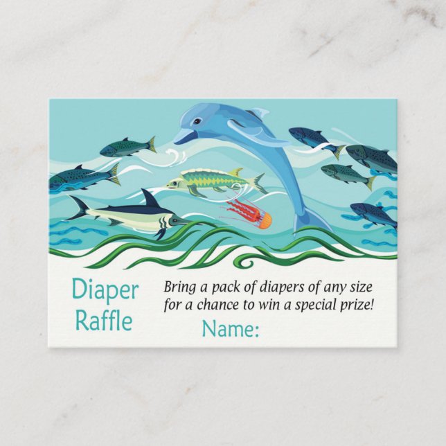 Sea life Diaper Raffle Tickets (Front)