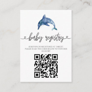 Sea Life Dolphin baby shower Enclosure Card