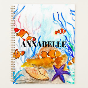 Sea life fish cute girly water coral reef name pla planner