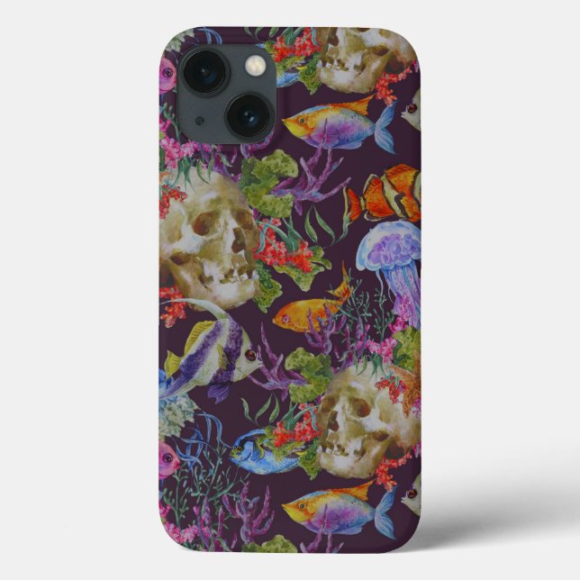Sea Life Grunge Pattern Case-Mate iPhone Case (Back)