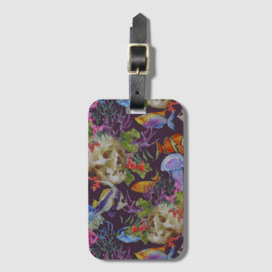 Sea Life Grunge Pattern Luggage Tag