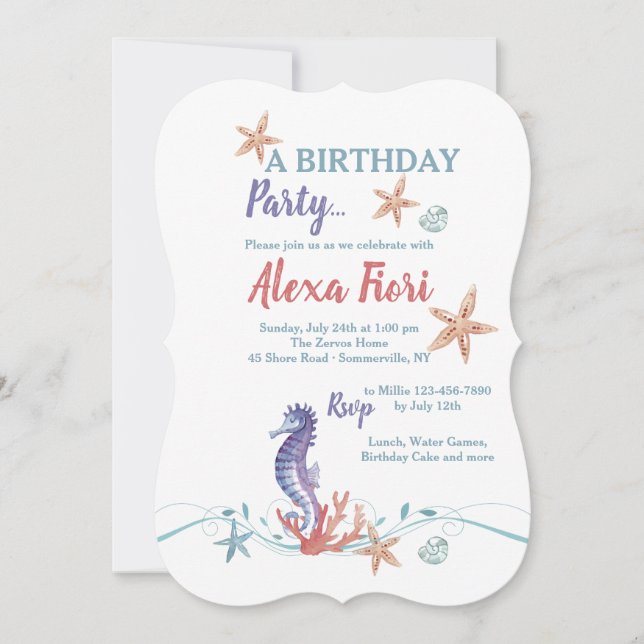 Sea Life Invitation (Front)