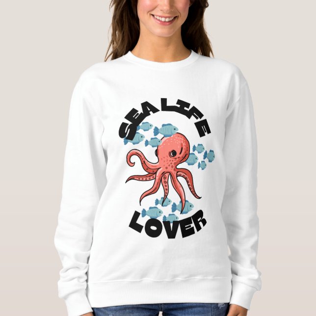 sea life lover octopus women Basic Sweatshirt (Front)