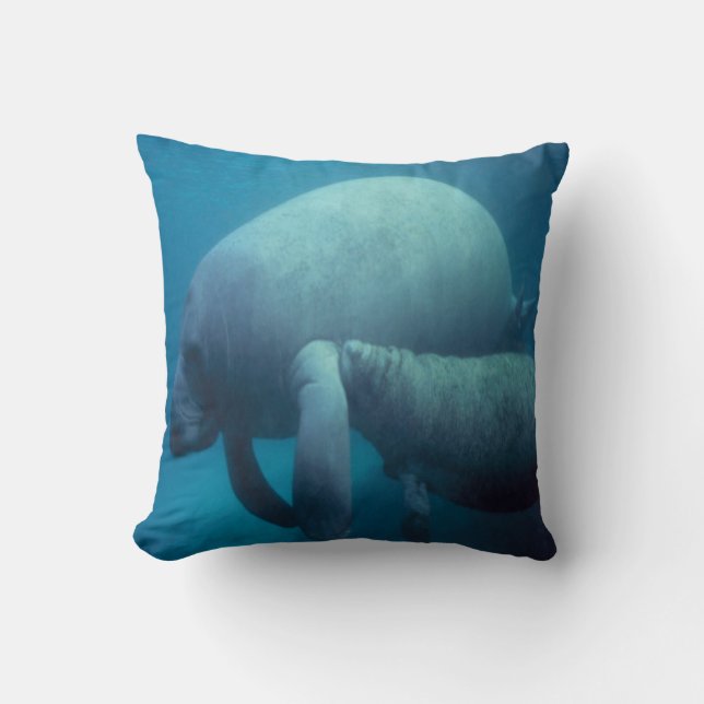 SEA LIFE- manatee-mother and calf Cushion (Front)