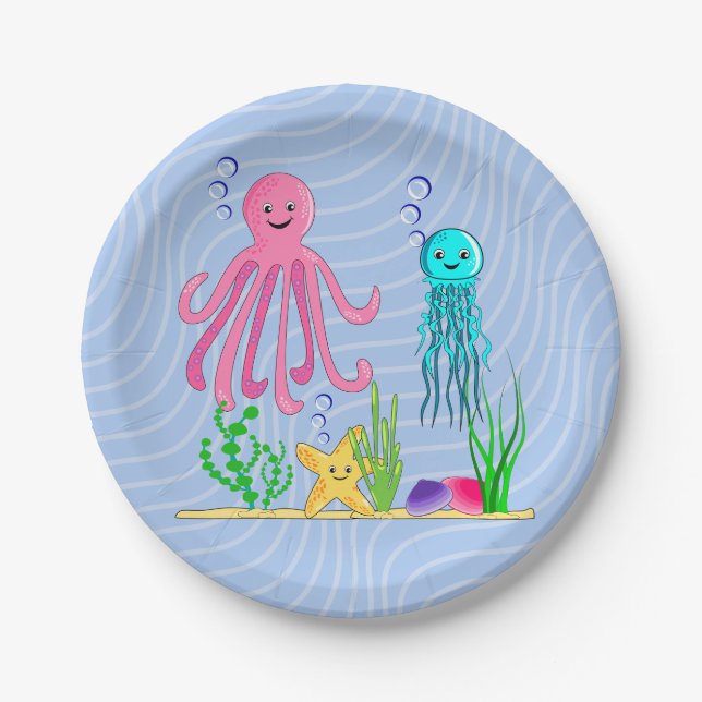 Sea Life Paper Plate (Front)