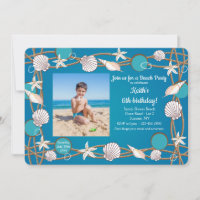 Sea Life Photo Frame Invitation