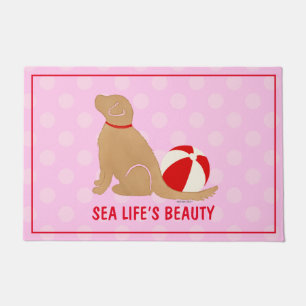 Sea Life’s Beauty Retriever Pink Doormat
