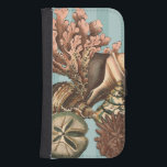 Sea Life Silhouette Samsung S4 Wallet Case<br><div class="desc">This art print displays the finest things in nature within the ocean. Find all the different types of sea life in this image including a Conch Seashell,  Sand Dollars,  and Reefs buried deep in the sea. This art collection is a must have in your next Zazzle products.</div>