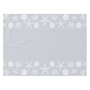 Sea Life Silhouettes (Coastal Grey) Tablecloth