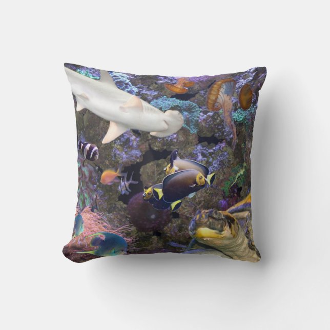 Sea Life Throw Pillow (Front)