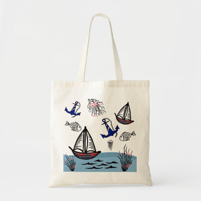 Sea life tote bag (Front)