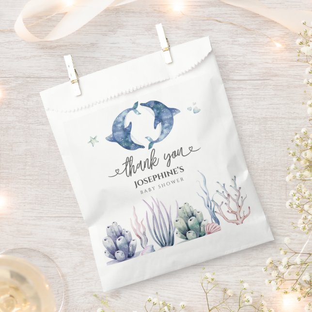 Sea Life Twins Baby Shower Favour Bags (Clipped)
