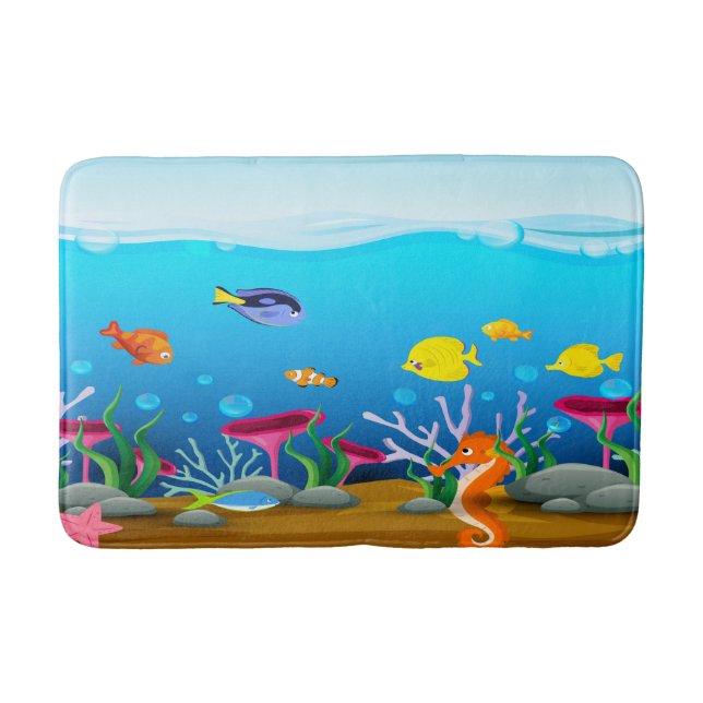 Sea Life Under The Sea Bath Mat (Front)