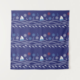 Sea Life: Vintage Seamless Pattern Tapestry