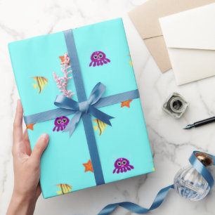 Sea life wrapping paper