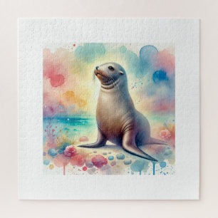 Sea lion 170924AREF149 - Watercolor Jigsaw Puzzle