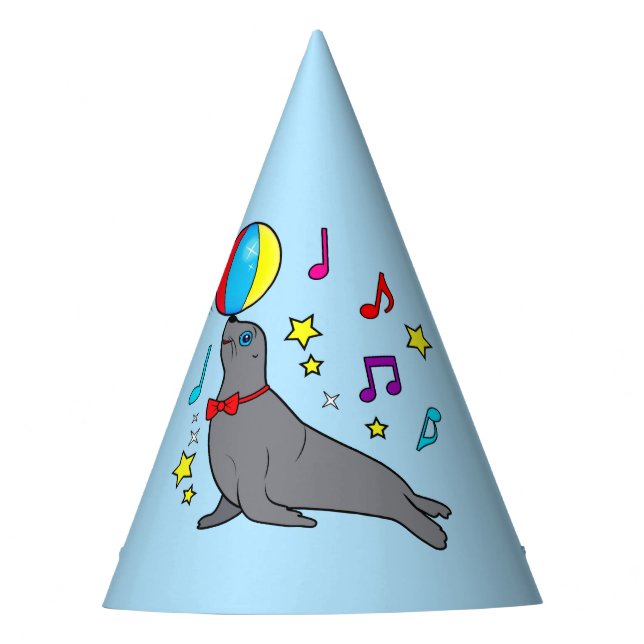 Sea Lion Balancing a Ball Party Hat (Front)