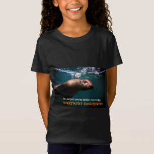 Sea lion blowing bubbles underwater T-Shirt