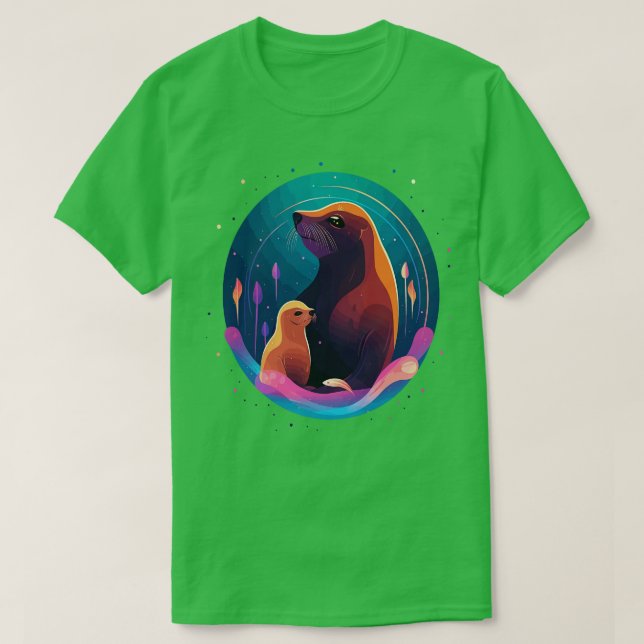 Sea Lion Fathers Day T-Shirt (Design Front)