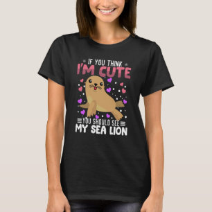 Sea Lion Heart Valentine's Day Animal For Womens K T-Shirt