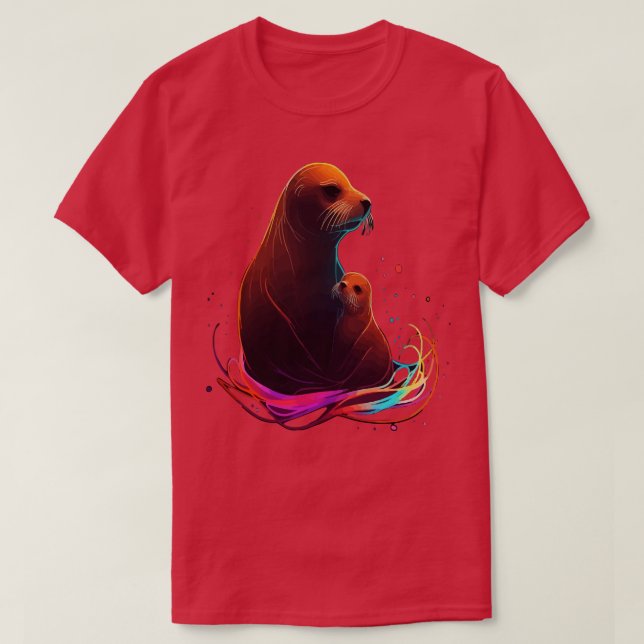 Sea Lion Mothers Day T-Shirt (Design Front)