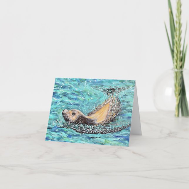 Sea Lion Painting Card (Front)