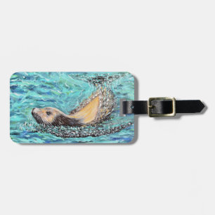 Sea Lion Painting Luggage Tag