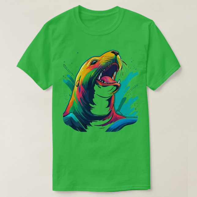 Sea Lion Smiling T-Shirt (Design Front)