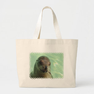 Sea Lion with Fish Canvas Bag
