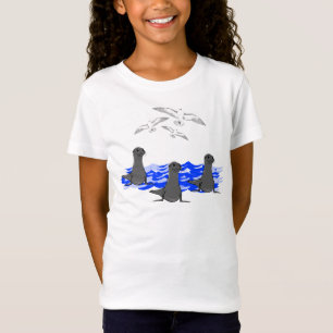 Sea Lions Ocean & Seagulls Girls Tee
