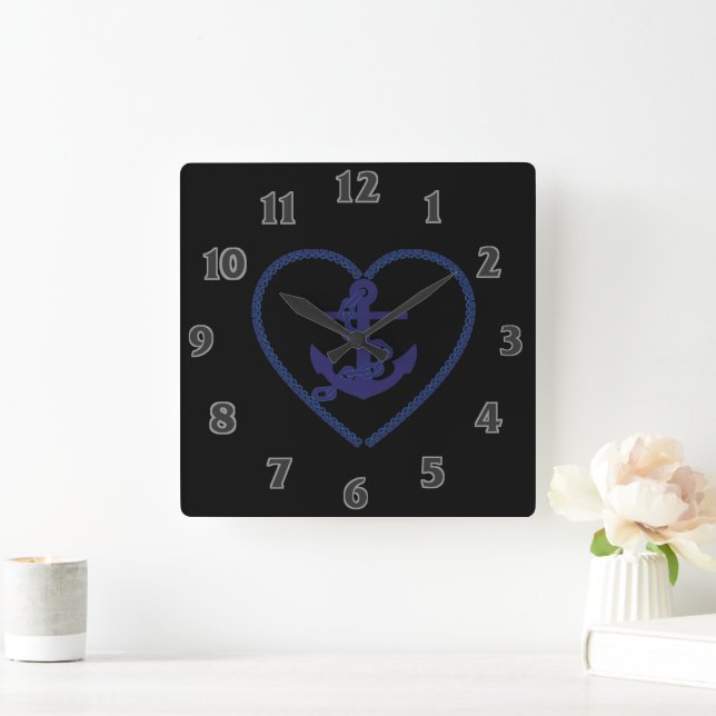 Sea man  square wall clock (Home)