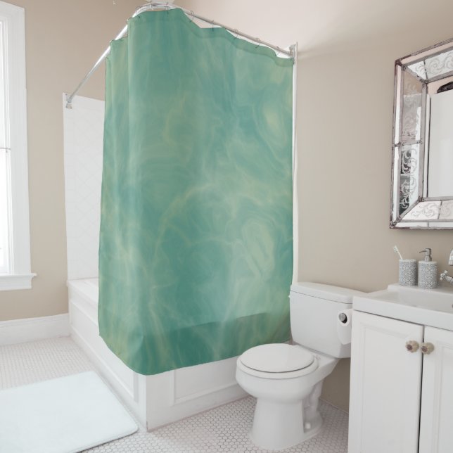 Sea Marble Shower Curtain (In Situ)