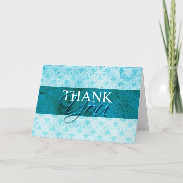 Sea Mist Colour Design Blank Inside Thank You Card (Front)