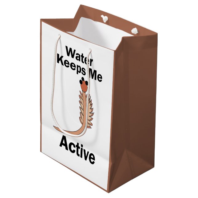 Sea Monkeys Brine Shrimp Water Keeps Me Active  Medium Gift Bag (Front Angled)