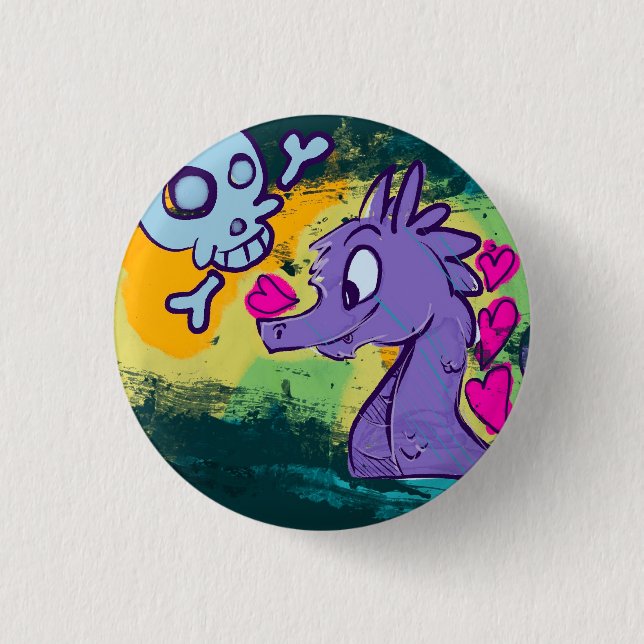 Sea Monster 3 Cm Round Badge (Front)