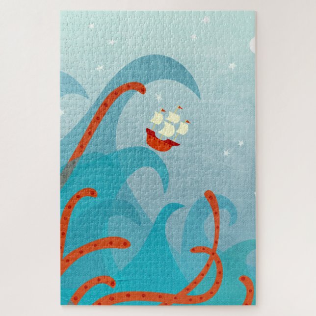 Sea Monster Sailing Jigsaw Puzzle (Vertical)