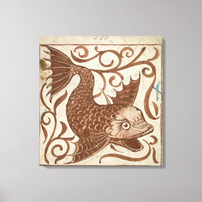Sea Monster (w/c on paper) Canvas Print (Front)