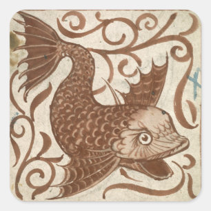 Sea Monster (w/c on paper) Square Sticker